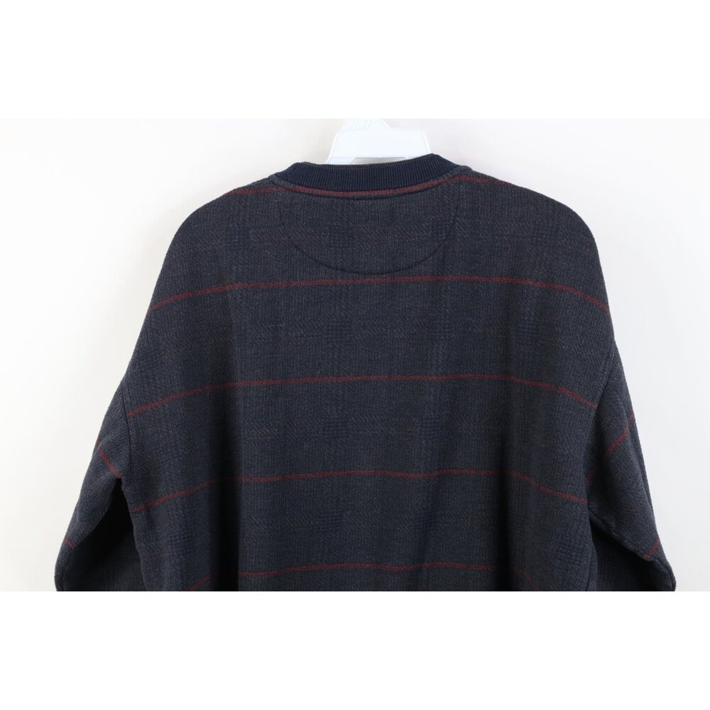 Vintage 90s Streetwear Mens Large Faded Layered Houndstooth Plaid Sweatshirt - Picture 9 of 10
